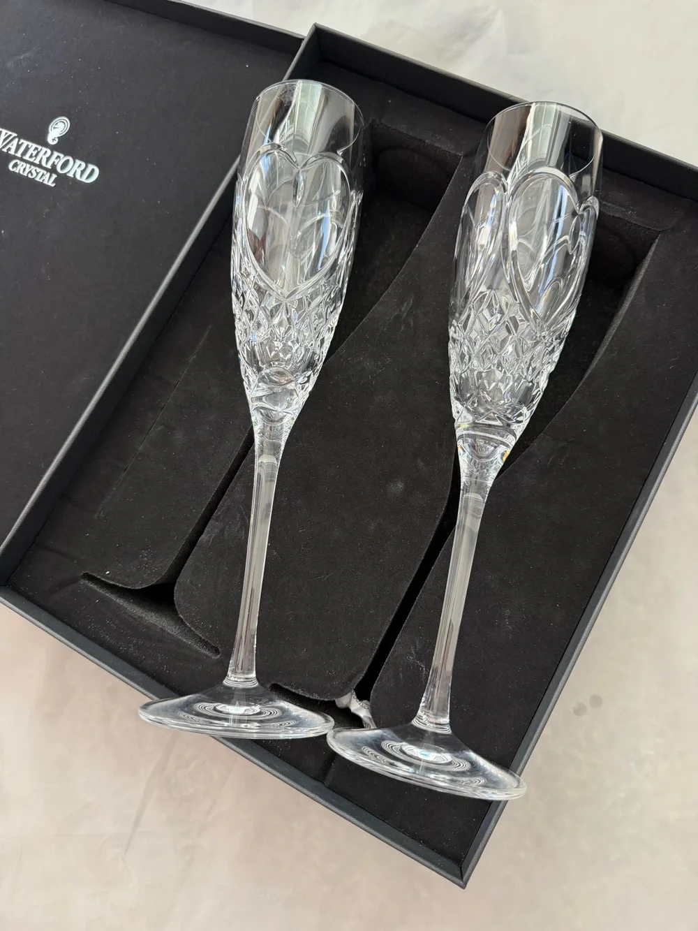 Waterford True Love Crystal Champagne Flutes – Set of 2